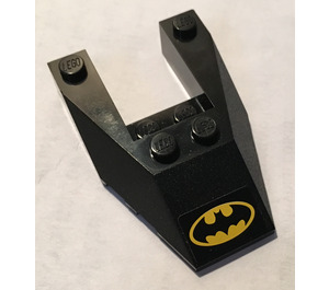 LEGO Coin 6 x 4 Coupé avec Batman logo Autocollant avec des encoches pour tenons (6153)