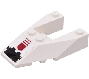 LEGO Wig 6 x 4 Uitsparing met Dark Rood Pijl Sticker met noppen (6153)
