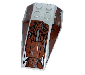 LEGO Wedge 6 x 4 Triple Curved with Brown Decoration (left foot of AT-ST) Sticker (43712)