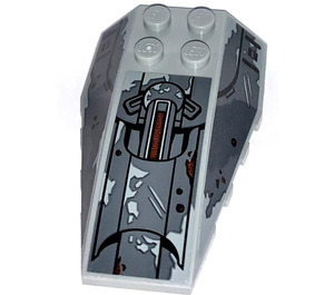 LEGO Wedge 6 x 4 Triple Curved with Dark Gray Decoration (right foot of AT-ST) Sticker (43712)
