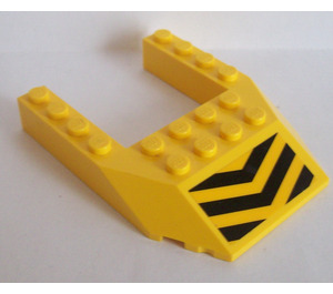 LEGO Wedge 6 x 8 with Cutout with Black and Yellow Chevrons Sticker (32084)