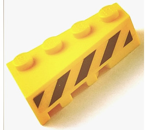 LEGO Coin Brique 2 x 4 Droite avec Jaune et Noir Danger Rayures Autocollant (41767)