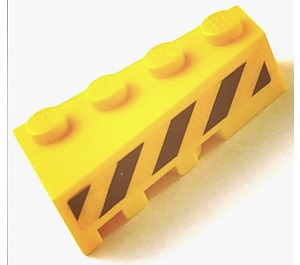 LEGO Wedge Brick 2 x 4 Right with Yellow and Black Danger Stripes Sticker (41767)