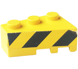 LEGO Wig Steen 3 x 2 Links met Danger Strepen (Links) Sticker (6565)