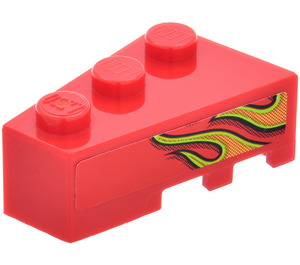 LEGO Wedge Brick 3 x 2 Left with Double Orange Flame Sticker (6565)