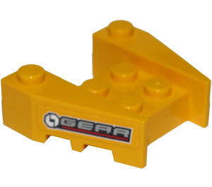 LEGO Wig Steen 3 x 4 met 'Tandwiel' aan Both Zijkanten Sticker met noppen (50373)