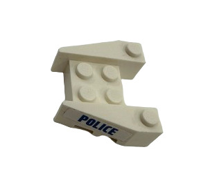 LEGO Kil Kloss 3 x 4 med 'Polis' (Both Sidor) Klistermärke med knoppskåror (50373)