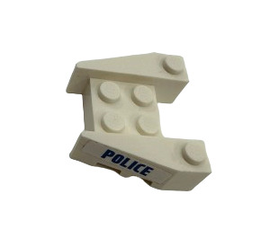 LEGO Coin Brique 3 x 4 avec 'Police' (Both Sides) Autocollant avec des encoches pour tenons (50373)