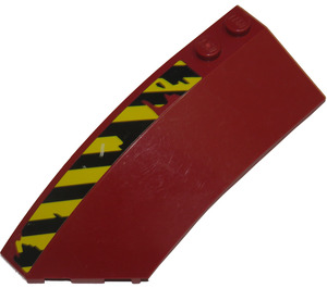 LEGO Wedge Curved 3 x 8 x 2 Left with Black and Yellow Stripes Sticker (41750)