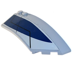 LEGO Wedge Curved 3 x 8 x 2 Right with Dark Blue Curved Triangle Sticker (41749)