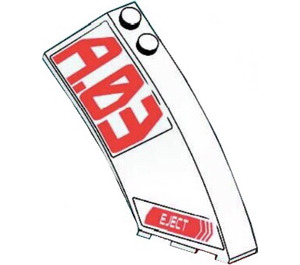 LEGO Wedge Curved 3 x 8 x 2 Right with 'EJECT' and 'A.03' Sticker (41749)