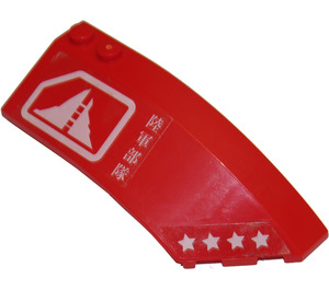 LEGO Wedge Curved 3 x 8 x 2 Right with Stars and Asian Characters Sticker (41749)