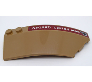 LEGO Wedge Curved 3 x 8 x 2 Right with white 'AEGIR ASGARD TOURS' Sticker (41749)