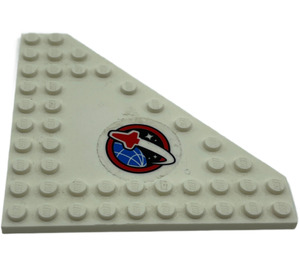 LEGO Coin assiette 10 x 10 sans Coin sans Goujons au centre avec Espacer logo (La gauche) Autocollant (92584)