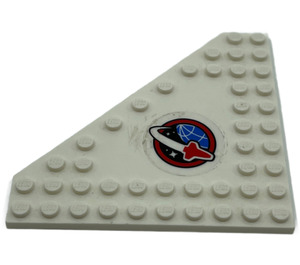 LEGO Wedge Plate 10 x 10 without Corner without Studs in Center with Space Logo (right) Sticker (92584)