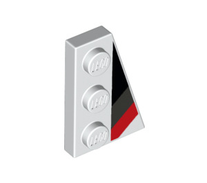 LEGO Wedge Plate 2 x 3 Wing Right  with Black and Red (43722 / 66877)