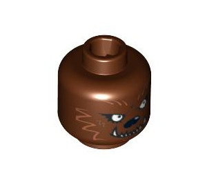 LEGO Werewolf Head (Safety Stud) (3626 / 87385)