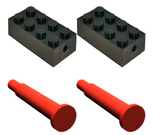 LEGO Rad Bricks mit Groß rot Zug Räder 1143