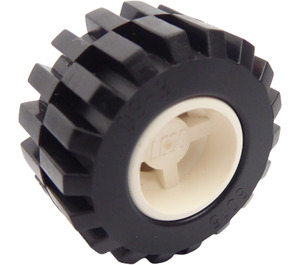 LEGO Wheel Rim Wide Ø11 x 12 with Round Hole with Tire 21mm D. x 12mm - Offset Tread Small Wide with Slightly Bevelled Edge and no Band (6014)
