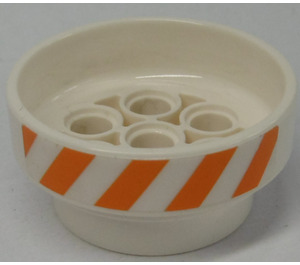 LEGO Wheel Rim with Orange and White Danger Stripes Sticker Ø31.4 x 16 (60208)