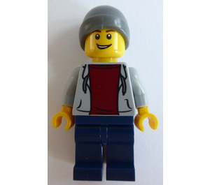 LEGO Wheelchair Minifigure with Hoodie and Dark Red Shirt