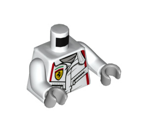 LEGO White 1970 Ferrari 512 M Driver Minifig Torso (973 / 76382)