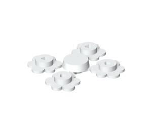 LEGO White 4 Flower Heads on Sprue (3742 / 56750)