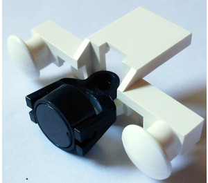 LEGO White 9V Buffer with Magnet Holder and Magnet