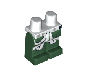 LEGO Bianco A-Ala Pilota con Verde scuro Jumpsuit (Cipiglio / Scared) Minifigure Fianchi e gambe (3815 / 13471)