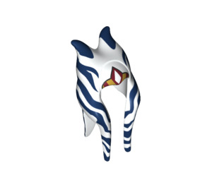 LEGO White Ahsoka Togruta Long Headdress with Dark Blue Stripes (26802)