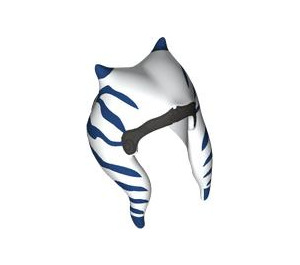 LEGO White Ahsoka Togruta Medium Headdress with Dark Blue Stripes and Dark Silver Headband