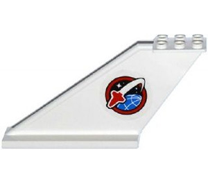 LEGO White Aircraft Tail 12 x 2 x 5 with Red Shuttle Logo on Both Sides Sticker (18988)