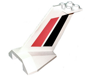 LEGO White Aircraft Tail 4 x 7 x 4.3 with Red and Black Stripes (4867)