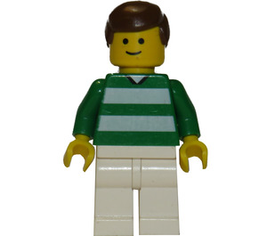 LEGO Wit en Groen Team Player met Number 10 op Terug Minifiguur