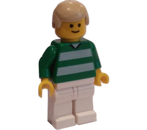 LEGO White and Green Team Player with Number 18 on Back Minifigure