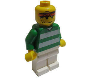 LEGO Weiß und Grün Team Player mit Number 3 auf der Rückseite Minifigur