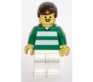 LEGO White and Green Team Player with Number 4 on Back