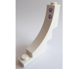 LEGO White Arch 1 x 5 x 4 Inverted with Footprints Sticker (30099)