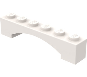 LEGO White Arch 1 x 6 Raised Bow (92950)