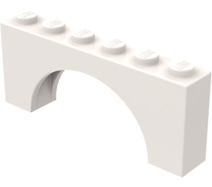 LEGO White Arch 1 x 6 x 2 Thick Top and Reinforced Underside (3307)