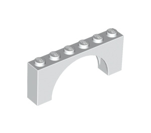 LEGO White Arch 1 x 6 x 2 Thin Top without Reinforced Underside (12939)