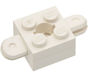 LEGO White Arm Brick 2 x 2 Arm Holder with Hole and 2 Arms