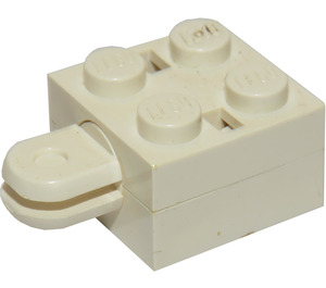 LEGO White Arm Brick 2 x 2 Arm Holder without Hole and 1 Arm