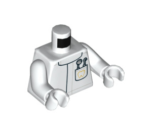 LEGO White Assembly Square Dentist Minifig Torso (973 / 76382)