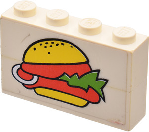 LEGO Weiß Assembly with Hamburger Sticker