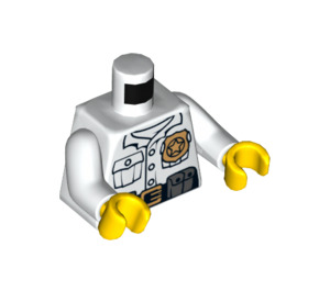 LEGO White Astor City Guard Minifig Torso (973 / 76382)