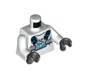 LEGO White Astor City Scientist Minifig Torso (973 / 76382)