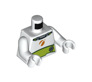 LEGO Vit Astronaut i Vit Rymd Kostym med Lime Grön Bälte Minifigur Kropp (973 / 76382)