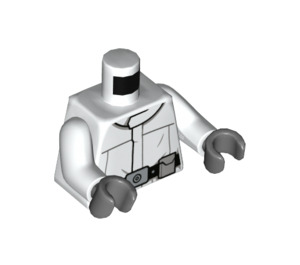 LEGO Wit AT-ST Bestuurder met Veiligheidsbril en Wit Jack Minifiguur Torso (973 / 76382)