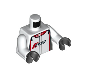 LEGO Bianco Audi R8 LMS ultra Autista Minifigure Busto (973 / 76382)